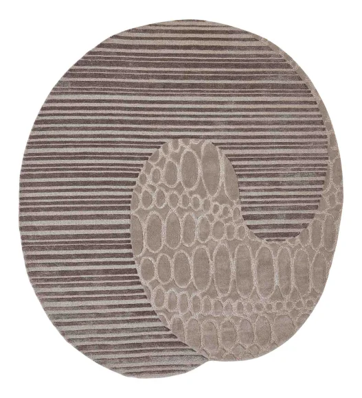 Shapescape Polyester Abstract Carpet Beige
