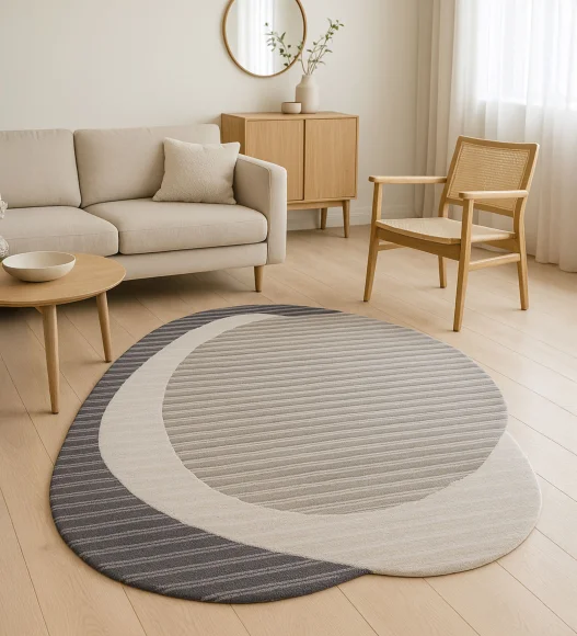 Shapescape Polyester Abstract Carpet L Grey