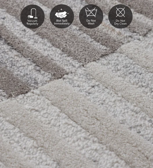Shapescape Polyester Abstract Carpet L Grey