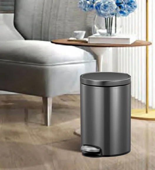 Eko 9115 Artistic Soft Close Fingerprint Resistant Step Bin Black Steel