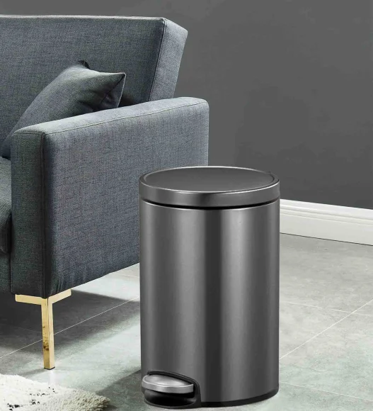 Eko 9115 Artistic Soft Close Fingerprint Resistant Step Bin Black Steel