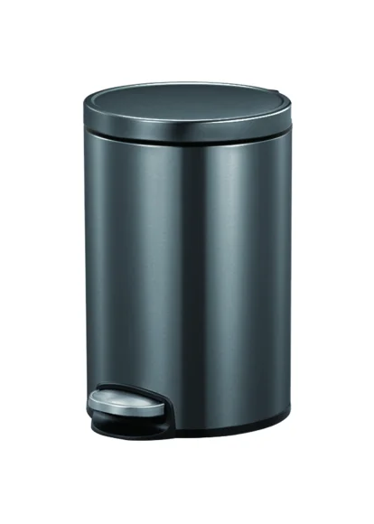  Artistic 12L Stainless Steel Pedal Bin with Removable Inner Bucket, Black Steel