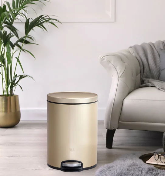 EKO 9115 Artistic Soft Close Fingerprint Resistant Step Bin Champagne Gold