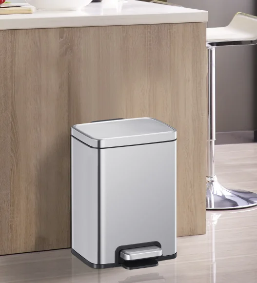 Eko 9361 Madison Stainless Steel Fingerprint Resistant Step Bin Metallic