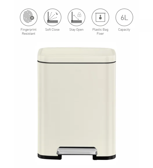 Eko 9361 Madison Stainless Steel Fingerprint Resistant Step Bin Grey