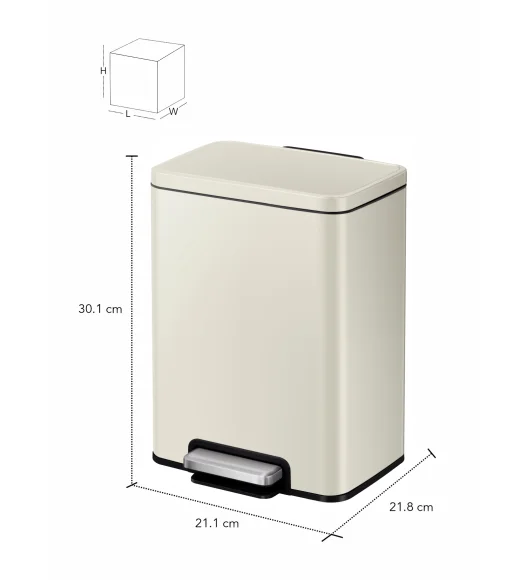 Eko 9361 Madison Stainless Steel Fingerprint Resistant Step Bin Grey