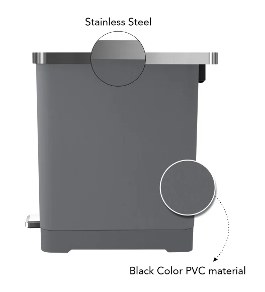Eko 6377 Hana Fingerprint Resistant Plastic Plastic Bin Grey