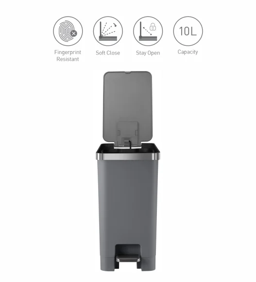 Eko 6377 Hana Fingerprint Resistant Plastic Plastic Bin Grey