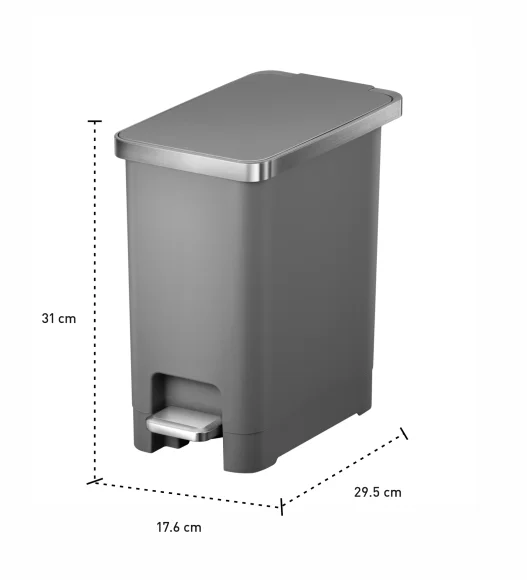 Eko 6377 Hana Fingerprint Resistant Plastic Plastic Bin Grey
