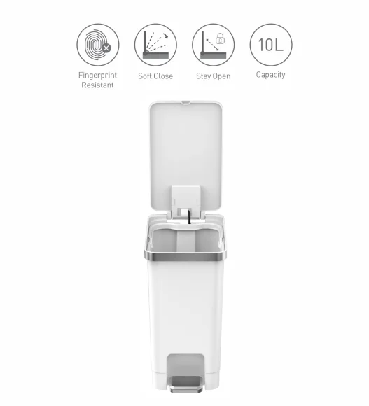 Eko 6377 Hana Fingerprint Resistant Plastic Plastic Bin White