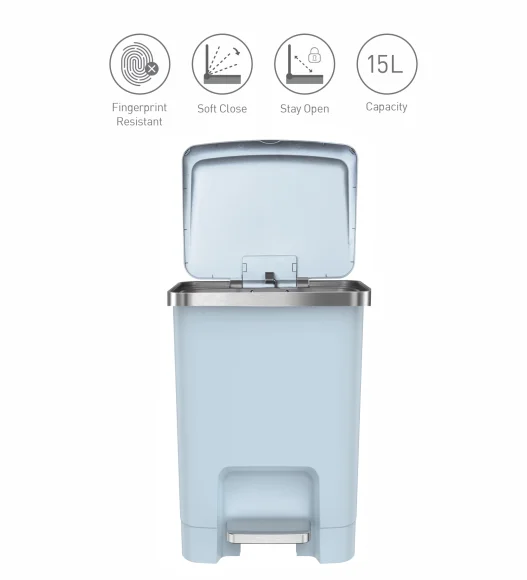 Eko 6388 Hana Fingerprint Resistant Plastic Plastic Bin Blue