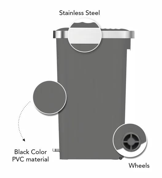 Eko 6388 Hana Fingerprint Resistant Plastic Plastic Bin Grey