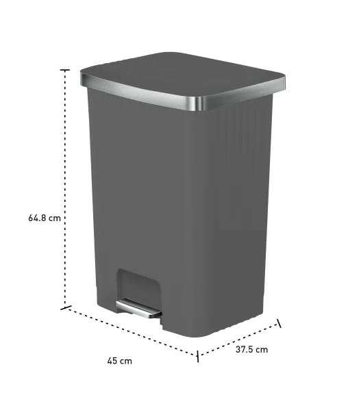 Eko 6388 Hana Fingerprint Resistant Plastic Plastic Bin Grey