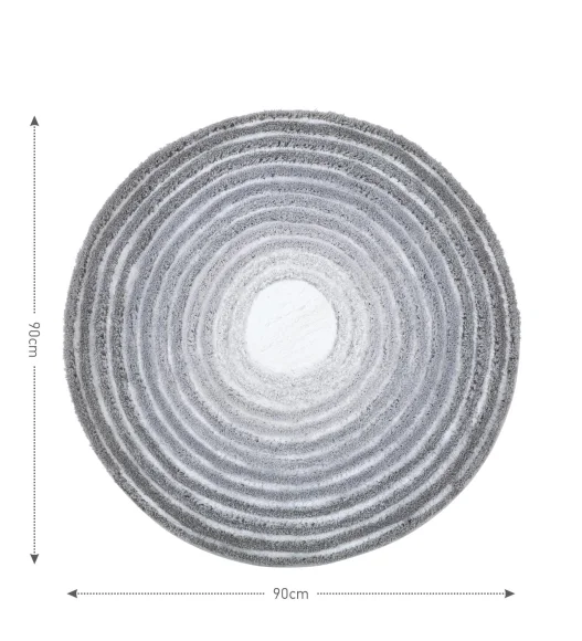Supersoft Polyester Bath Mat with Anti-Skid TPR Backing, 90 x 90 cm, Grey