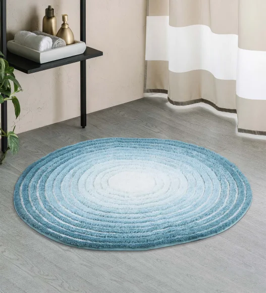 Supersoft Polyester Bath Mat with Anti-Skid TPR Backing, 90 x 90 cm, Teal