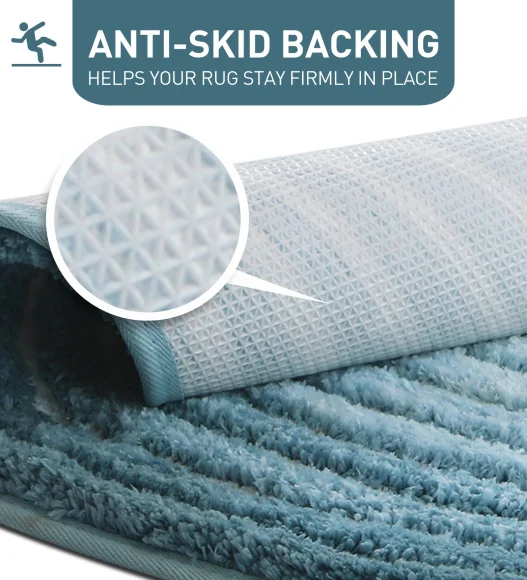 Supersoft Polyester Bath Mat with Anti-Skid TPR Backing, 90 x 90 cm, Teal