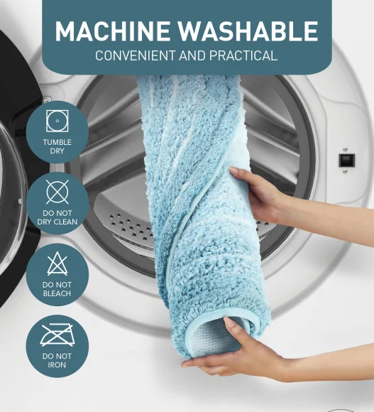 Supersoft Polyester Bath Mat with Anti-Skid TPR Backing, 90 x 90 cm, Teal