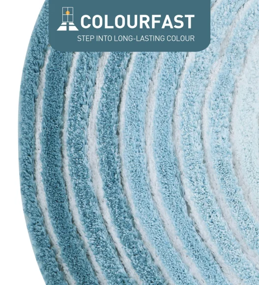 Supersoft Polyester Bath Mat with Anti-Skid TPR Backing, 90 x 90 cm, Teal
