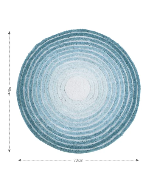 Supersoft Polyester Bath Mat with Anti-Skid TPR Backing, 90 x 90 cm, Teal