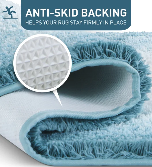 Supersoft Polyester Bath Mat with Anti-Skid TPR Backing, 50 x 80 cm, Teal