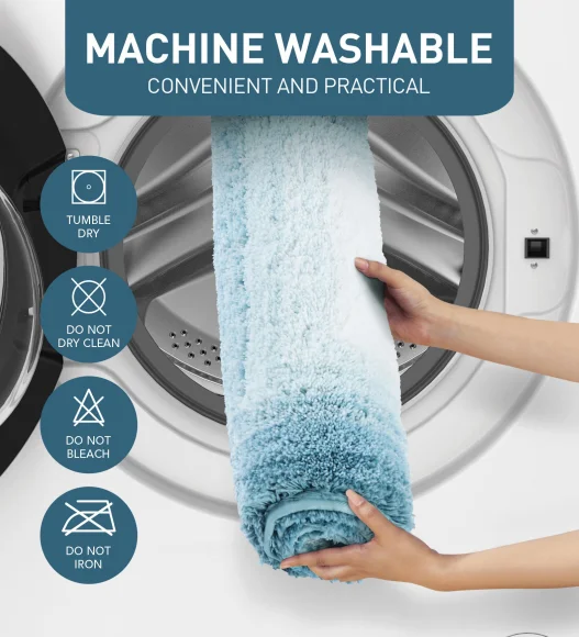 Supersoft Polyester Bath Mat with Anti-Skid TPR Backing, 50 x 80 cm, Teal