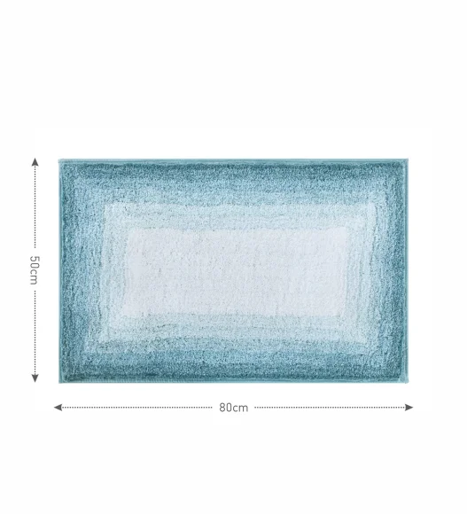 Supersoft Polyester Bath Mat with Anti-Skid TPR Backing, 50 x 80 cm, Teal
