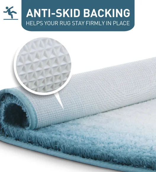 Supersoft Polyester Bath Mat with Anti-Skid TPR Backing, 50 x 80 cm, Teal