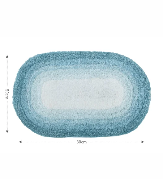 Supersoft Polyester Bath Mat with Anti-Skid TPR Backing, 50 x 80 cm, Teal