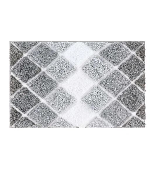 Supersoft Polyester Bath Mat with Anti-Skid TPR Backing, 50 x 80 cm, Grey