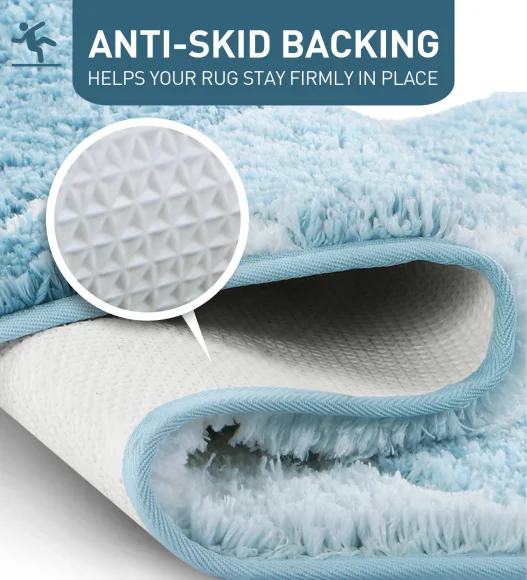 Supersoft Polyester Bath Mat with Anti-Skid TPR Backing, 50 x 80 cm, Teal
