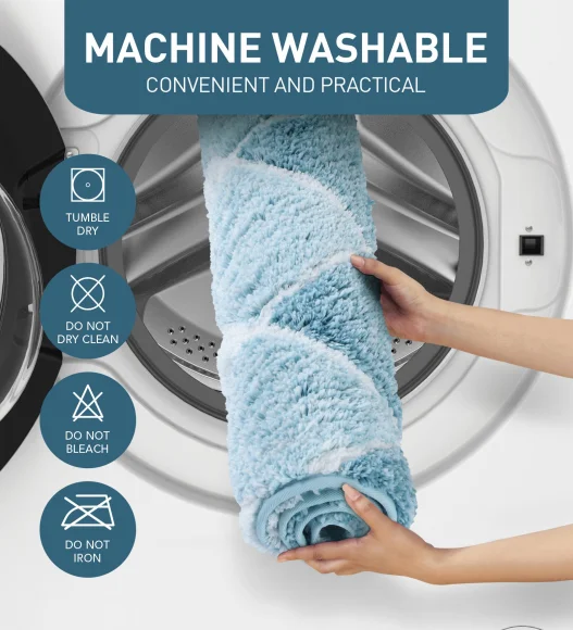 Supersoft Polyester Bath Mat with Anti-Skid TPR Backing, 50 x 80 cm, Teal
