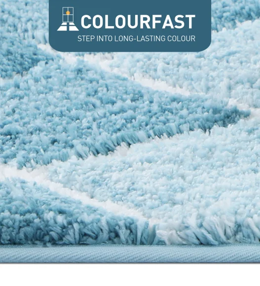 Supersoft Polyester Bath Mat with Anti-Skid TPR Backing, 50 x 80 cm, Teal