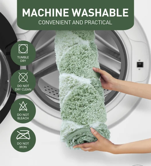 Supersoft Polyester Bath Mat with Anti-Skid TPR Backing, 50 x 80 cm, Green