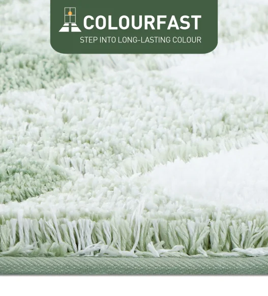 Supersoft Polyester Bath Mat with Anti-Skid TPR Backing, 50 x 80 cm, Green