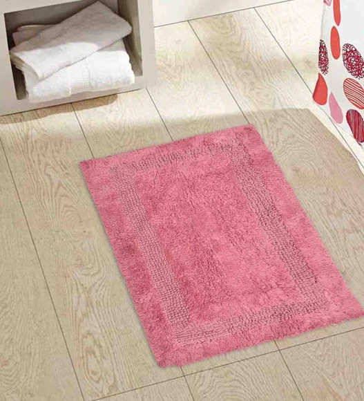Reversible Cotton Bath Mat, Blush