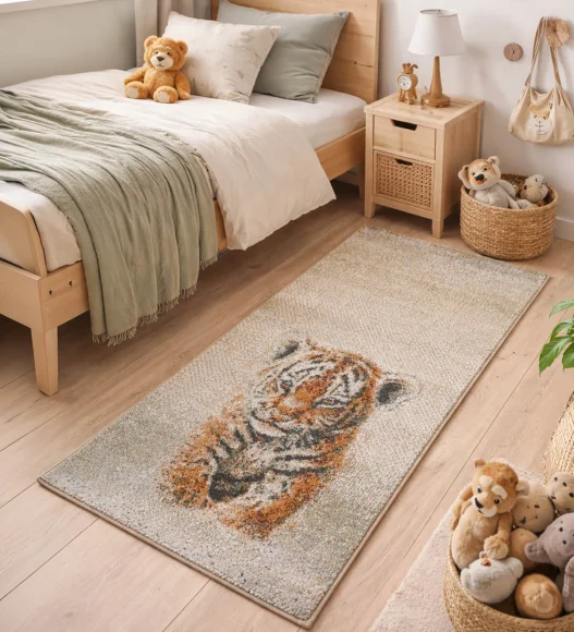 Polypropylene Kids Runner with Jute Backing | Brown & Beige | (W)60 x (L)150