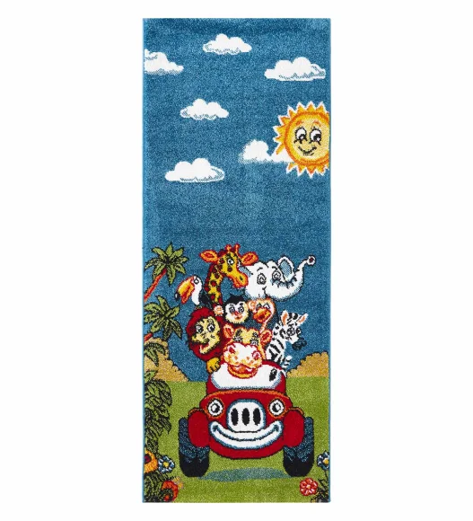 Polypropylene Kids Runner with Jute Backing | Multi | (W)60 x (L)150