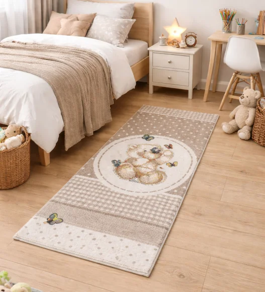 Polypropylene Kids Runner with Jute Backing | Beige | (W)60 x (L)150