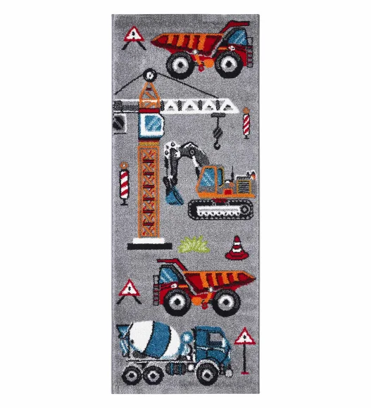 Polypropylene Kids Runner with Jute Backing | Grey | (W)60 x (L)150