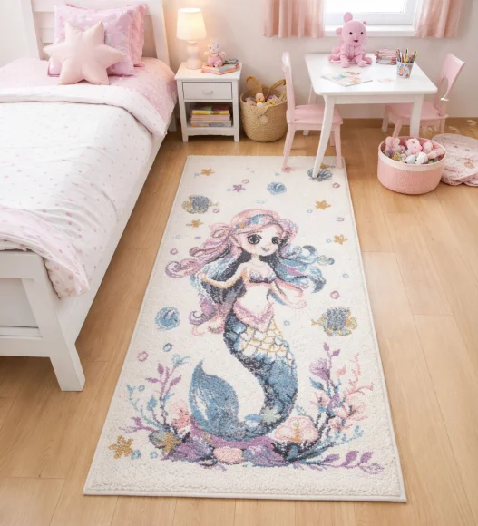 Polypropylene Kids Runner with Jute Backing | Cream | (W)60 x (L)150