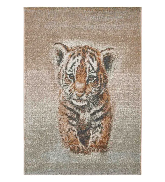 Polypropylene Kids Area Carpet with Jute Backing | Brown & Beige | (W)120 x (L)170