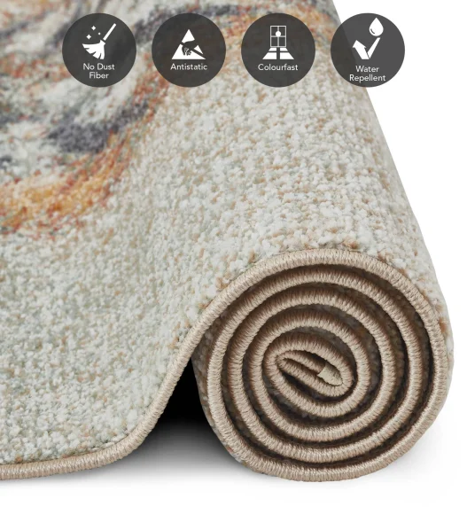 Polypropylene Kids Area Carpet with Jute Backing | Brown & Beige | (W)120 x (L)170