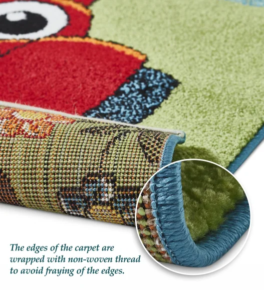 Polypropylene Kids Area Carpet with Jute Backing | Multi | (W)120 x (L)170