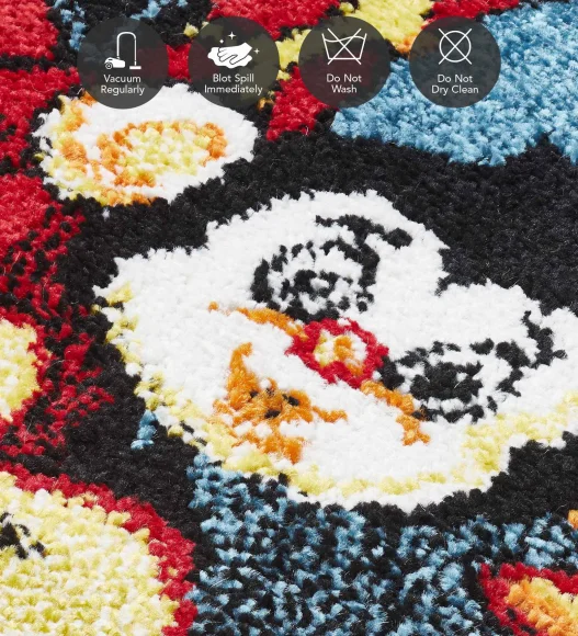 Polypropylene Kids Area Carpet with Jute Backing | Multi | (W)120 x (L)170