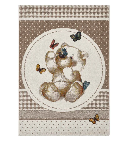 Polypropylene Kids Area Carpet with Jute Backing | Beige | (W)120 x (L)170