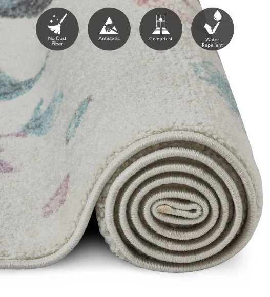 Polypropylene Kids Area Carpet with Jute Backing | Cream | (W)120 x (L)170