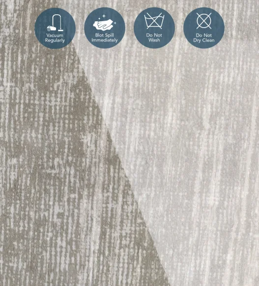  Polyester Carpet with Abstract Pattern and Cotton Backing, 160x230 cm, Beige & Blue
