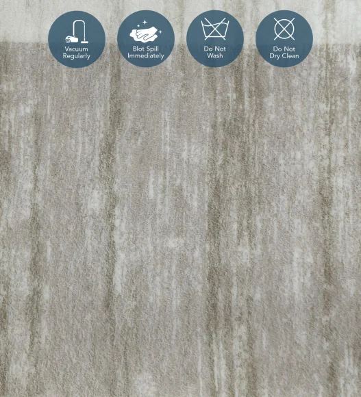  Polyester Carpet with Abstract Pattern and Cotton Backing, 160x230 cm, Olive & Blue
