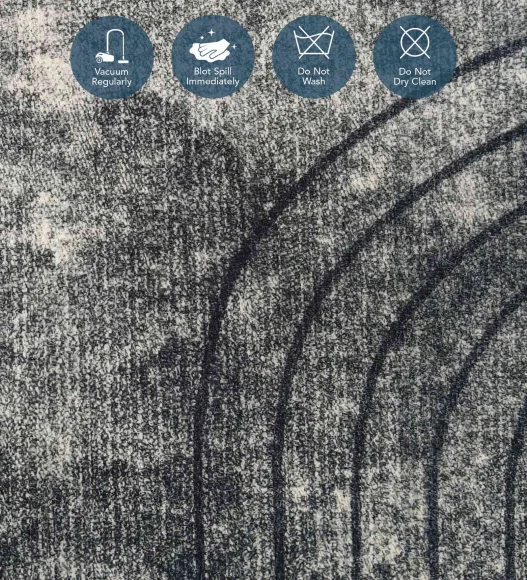  Polyester Carpet with Abstract Pattern and Cotton Backing, 200x290 cm, Grey & Blue