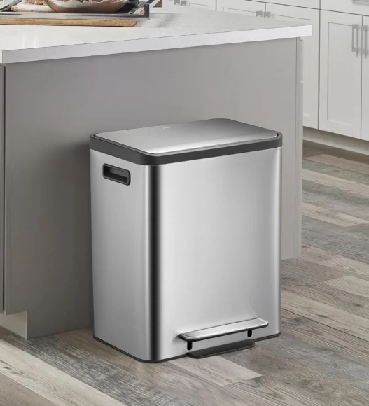 Eko 9128 Eco Casa Double Liner Recycling Step Bin Metallic